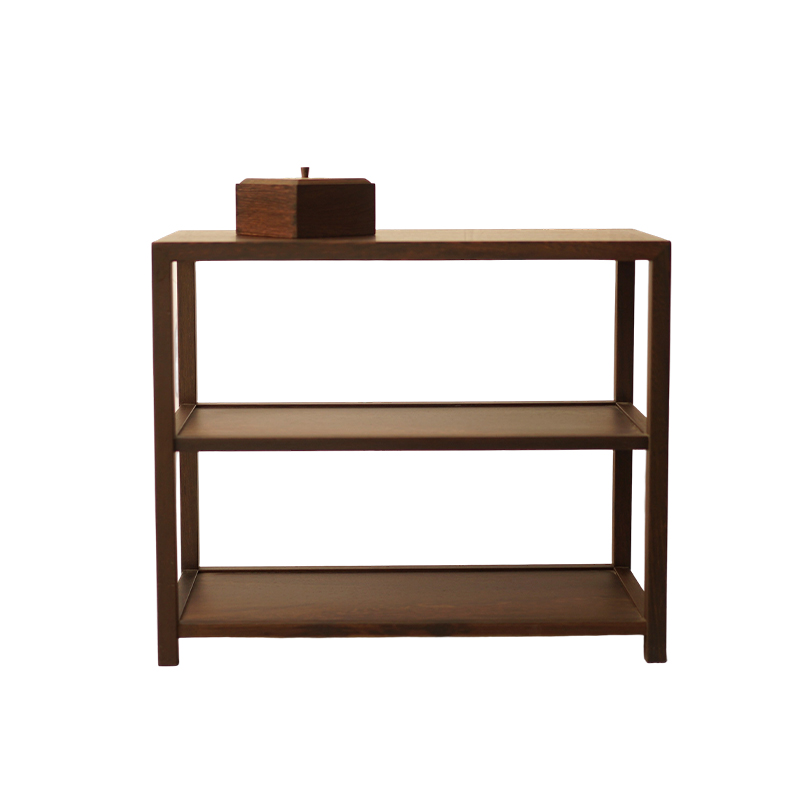 How does a minimalist wooden tea stand enhance the overall beauty of an interior space?